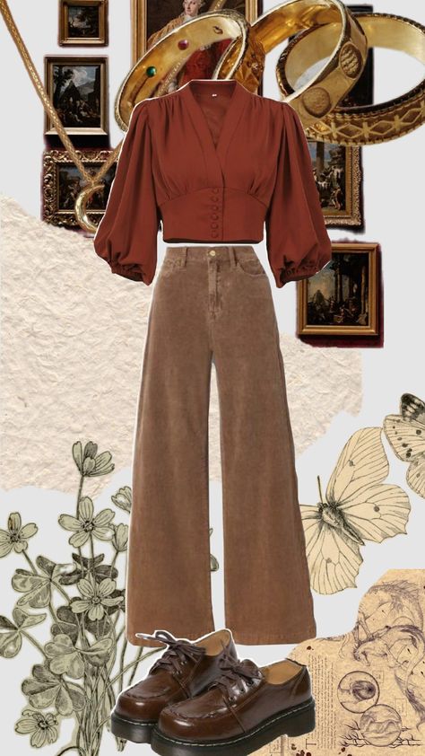 #academia #casualacademia Bohemian Academia Aesthetic, Dark Adacemia Outfits, Academia Loungewear, 70s Academia, Ritual Clothing, Retro Academia, Fall Moodboard, Swamp Witch, Casual Academia