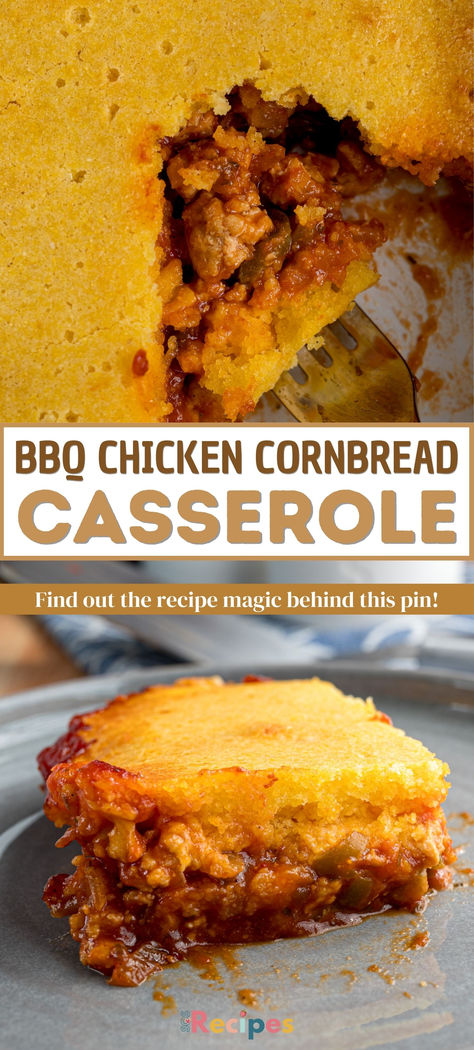 You will not believe how delicious this easy-to-make Barbecue Chicken Cornbread Casserole is! Chicken And Cornbread Casserole, Cassarole Meals, Cowboy Cornbread Casserole, Chicken Cornbread Casserole, Chicken And Cornbread, Cowboy Cornbread, Chicken Cornbread, Chicken Salad Recipe Easy, Cornbread Casserole