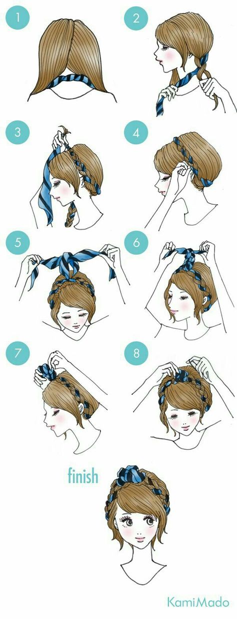 Peinados Fáciles Para Cabello Corto, Bandana Hairstyles, Hair Dos, Scarf Hairstyles, Hair Designs, Hair Updos, Diy Hairstyles, Up Hairstyles, Hair Hacks