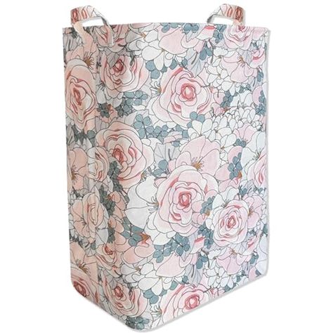 AMROSE Baby Square Laundry Hamper, 24'' Large Canvas Nursery Laundry Hamper Basket for Girls, Nursery Storage Hamper for Laundry, Toys, Clothes, Watercolor Floral Clothes Watercolor, Kids Laundry Hamper, Basket Toy Storage, Kids Hamper, Baby Laundry Basket, Kid Laundry, Nursery Hamper, Cool Room Decor, Girl Nursery Room