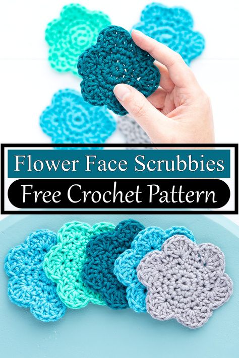 Flower Face Scrubbies Crochet Face Scrubbies, Scrubbies Crochet, Scrubbies Crochet Pattern, Ravelry Crochet, Crochet Phone Cases, Face Scrubbies, Flower Face, Crochet Faces, Set Patterns