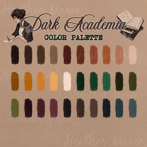 Dark Academia Pallete Color, Moody Victorian Color Palette, Dark Academia Illustration Art, Victorian Home Color Palette, Moody Maximalist Color Palette, Victorian Gothic Color Palette, Dark Academia Colours, Dark Academia Color Scheme, Crochet Dark Academia