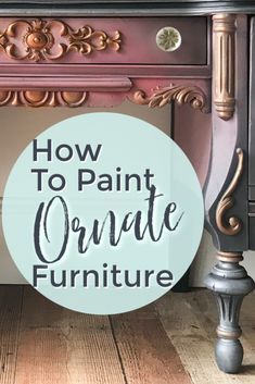 Join me in painting a wood vanity Painting a wood vanity may seem intimidating. It may be the ornate details. You may find it hard to paint a wooden antique. Sometimes we simply dont know where to begin in painting furniture at all. First, one thing we should do when painting antiques is prime them with a clear primer or shellac. This offers a barrier that protects the wood grain and prevents paint from penetrating deep into the wood. Later, if someone wants to restore the antique, they are free Painted Makeup Vanity, Vanity Painting, Makeup Vanity Ideas, Painted Makeup, Painted Furniture For Sale, How To Paint Furniture, Beautiful Furniture Pieces, Painted Furniture Colors, Furniture Painting Techniques