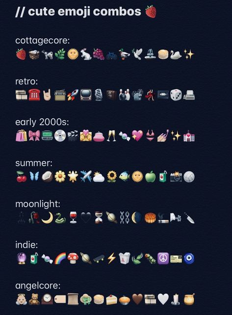 Indie Emojis, Emojis Photo, Travel Emoji, Cute Emoji Combos, Aesthetic Emojis Combinations, Cottage Castle, Christmas Emojis, Snap Emojis, Dark Faerie