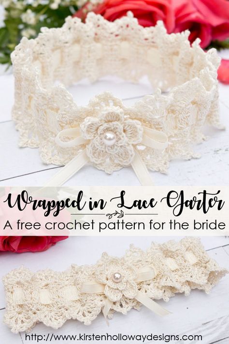 Crochet Wedding Gift, Wedding Crochet Patterns, Bridal Garter Lace, Crochet Wedding Dresses, Fingerless Gloves Crochet Pattern, Crochet Gloves Pattern, Wedding Garters, Crochet Wedding, Crochet Lace Pattern