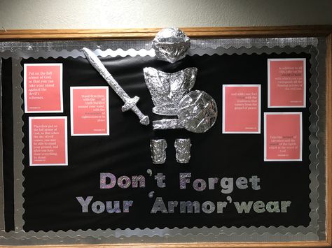 Royal Court Sunday School Decor, Armor Of God Bulletin Board Ideas, Armor Of God Bulletin Board, Keeper Of The Kingdom Vbs, Army Bootcamp, Bible School Activities, Armor Of God Lesson, School Castle, Keepers Of The Kingdom