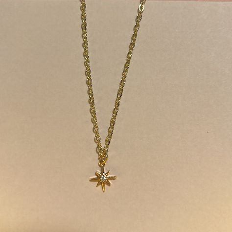 14k Gold Star Necklace With Single Cut Diamonds, Northern Star Necklace, North Star Pendant, North Star Necklace Gold, Dainty Star-shaped Diamond Necklace For Gift, Gold Star-shaped Necklace With Single Cut Diamonds, North Star Necklace, North Star, Star Pendant