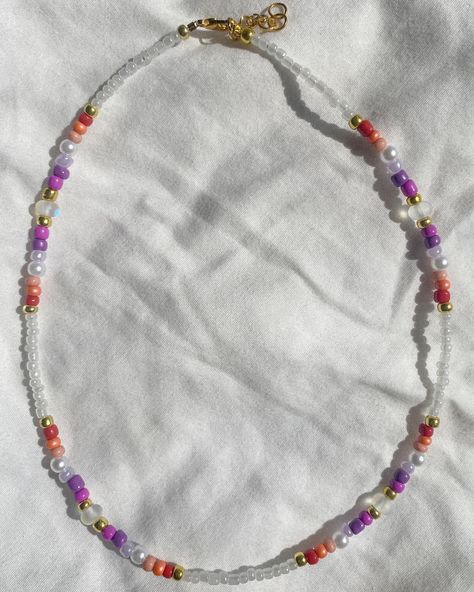 Necklace Length: 16.5in. (Can be adjusted to 17.5in.) 🤍 Last picture is where the necklace may sit on neck before being adjusted #pride #lgbtq #lesbian Pride Jewelry, Pride Jewellery, The Necklace, June 17, Necklace Length, Necklace Lengths, Beaded Necklace, Canning, Quick Saves