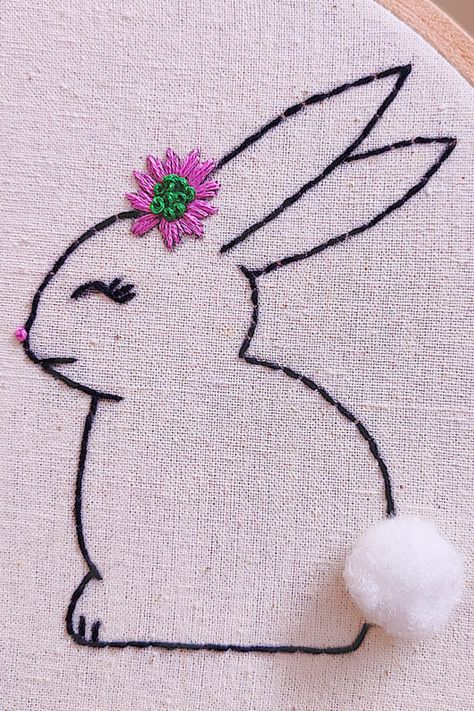 rabbit embroidery, easter bunny embroidery, how to embroider a rabbit, needle point art,needle work, nakshi kantha, nakshi kantha design, nakshi kantha world, crafts and embroidery, SR Crafts & embroidery Cute Animal Embroidery Designs, Chain Stitch Embroidery Design, Rabbit Embroidery Pattern, Chain Stitch Design, Hand Embroidery Beginner, Basic Hand Embroidery, Learn To Embroider, Diy Easter Bunny, Embroidery Beginner