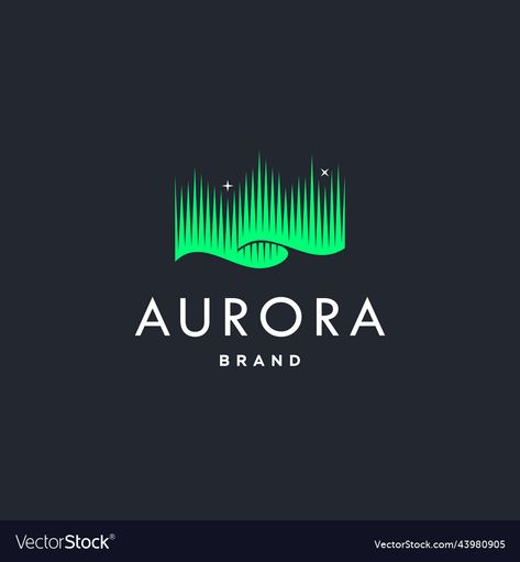 Aurora Logo Design Inspiration, Northern Lights Graphic Design, Aurora Borealis Illustration, Northern Lights Logo, Aurora Icon, Aurora Logo, Sky Aurora, Northern Lights Design, Sky Logo