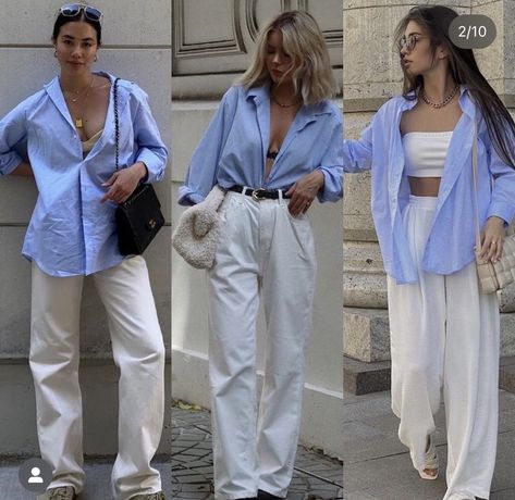 Blue Striped Shirt Outfit, Outfits With Striped Shirts, Morning Outfit, Oversized Shirt Outfit, A Match Made In Heaven, Match Made In Heaven, Monday Blues, Looks Street Style, Made In Heaven