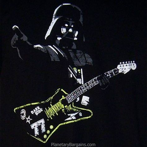 Darth Vader Rock Guitar Shirt Darth Vader Guitar, Darth Vader Dark Side, Darth Vader Funny, Darth Vader Wallpaper, Red Lightsaber, Metal Songs, Guitar Shirt, Moody Art, Star Wars Love