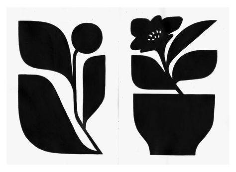 Black Drawings - Sarah Abbott Black And White Graphic Illustration, Plants Graphic Design, Kantha Motifs, Sarah Abbott, Flowers Graphic Design, Book Series Design, Postcard Drawing, Black Drawings, Pottery Slip