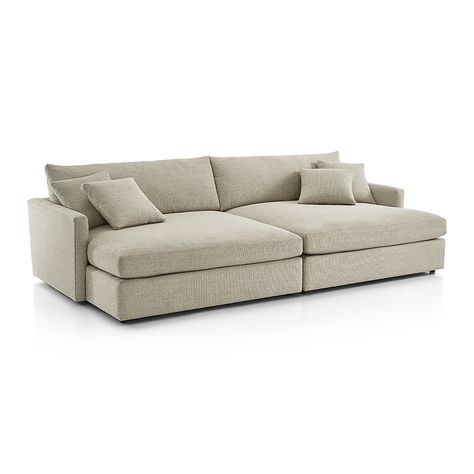 Shop Lounge II 2-Piece Double Chaise Sectional Sofa. Upholstered in a soft, high-performance fabric that can stand up to almost anything, the sectional provides maximum sitting space. The. Deep Seated Couch, Extra Deep Sofa, Media Room Seating, Deep Couch, Chaise Sectional Sofa, Deep Sofa, Double Chaise Sectional, Comfy Couch, Double Chaise