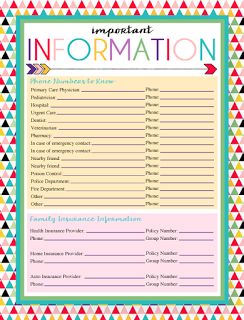 Free Printable Important Information Log | A series of over 30 free organizational printables from ishouldbemoppingthefloor.com | Three Designs & Instant Downloads Emergency Binder Printables, Life Management Binder, Medical Binder Printables, Binder Printables Free, Family Emergency Binder, Home Organization Binders, Organizational Printables, Medical Binder, Free Printables Organization