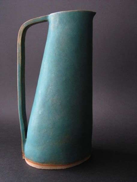 Steve-Leaning-ceramic-jug Unglazed Porcelain, Keramik Design, Slab Pottery, Ceramic Jug, Pottery Pitcher, Pottery Classes, Ceramic Pitcher, Ceramics Ideas Pottery, Ceramic Tableware