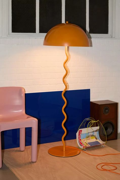 Alora Floor Lamp | Urban Outfitters Funky Floor Lamps, Retro Floor Lamp, Retro Floor Lamps, Funky Lamps, Floor Standing Lamps, Tube Light, Standing Lamp, Floor Lamp Lighting, Type A