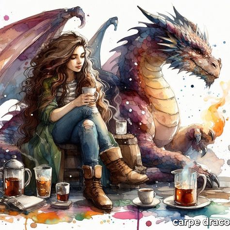 Book Character Art, Dragon And Fairy, Witch Dragon, Dragon Witch, Dragon Dreaming, Dragon Artwork Fantasy, Getting A Tattoo, Fairy Dragon, Minimalist Tattoos