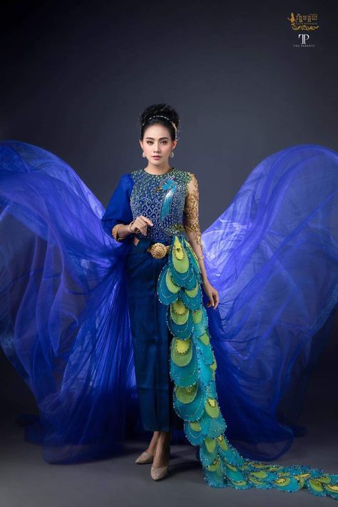 Peacock Inspired Dress, Transforming Dress, Yellow Dress Casual, Peacock Costume, Indian Bridesmaid Dresses, Traditional Wedding Dress, Wedding Party Outfits, Velvet Dress Designs, Peacock Dress