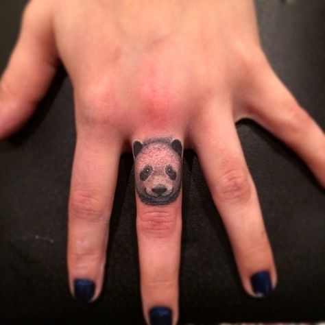 Panda finger tattoo by Jon Mesa | Tattoomagz.com Tattoos Panda, Inspiring Tattoos, Best Tattoo Ever, Skull Girl Tattoo, Panda Tattoo, Finger Tattoo For Women, Facial Tattoos, Wolf Tattoo Design, Finger Tattoo