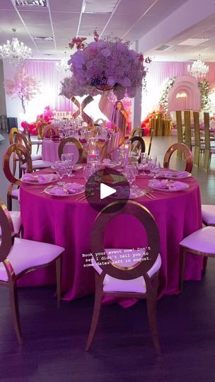 Pink Sweet 16 Table Decor, Sweet 16 Table Setup, Sweet 16 Table Decor, Sweet 16 Table, Quinceanera Decor, Birthday Party Halls, Party Halls, Pink Sweet 16, Sweet 16 Decorations