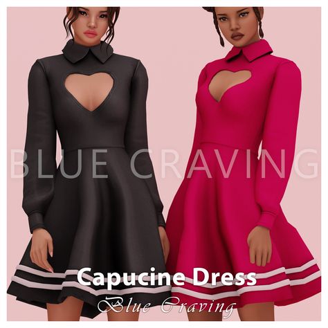 Capucine Dress | Blue Craving on Patreon The Sims 4 Download, Blue Crew, Sims Mods, Sims 4 Cc, Sims 4 Custom Content, Maxis Match, Sims 4 Mods, The Sims 4, Sims Cc