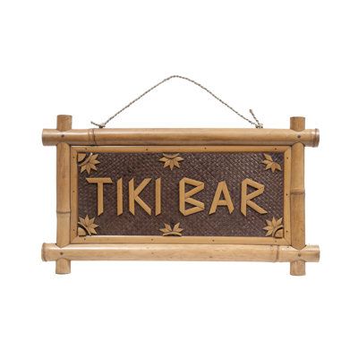 A Tiki-sign for your Tiki-Bar to give that warm island feel. Bayou Breeze | Bayou Breeze Alayzah "Tiki Bar" Sign Brown 15.75 x 27.5 x 2.25 in, Wood | C100460905 | Wayfair Canada Tiki Signs, Tiki Bar Signs, Tiki Decor, Geometric Wall Decor, Tree Wall Decor, Backyard Fire, Bar Sign, Wall Bar, Outdoor Wall Decor