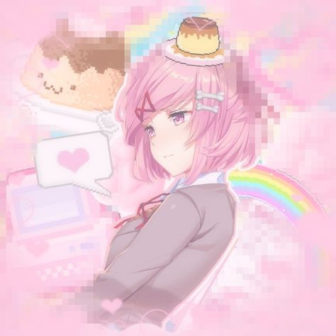 Natsuki Cutecore, Kawaii Core, Romantic Manga, Doki Doki, Kawaii Aesthetic, Literature Club, Saturated Color, Cute Images, Horror Game