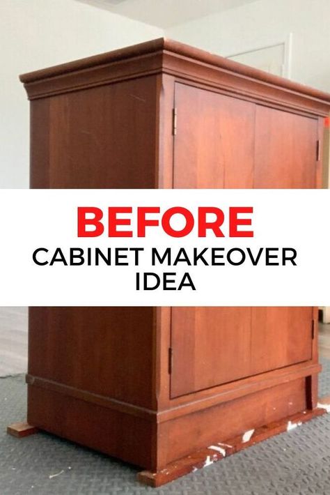 Thrift store and flea market finds are so fun if you love painting furniture. Check out this before and after cheap wooden cabinet update, perfect for your bedroom or living room. #diy #cabinet #makeover Diy Accent Cabinet, Accent Cabinet Makeover, Diy Cabinet Makeover, Folkart Chalk Paint, Cabinet Update, Diy Cabinet, Thrifted Home, Thrifted Home Decor, Update Cabinets