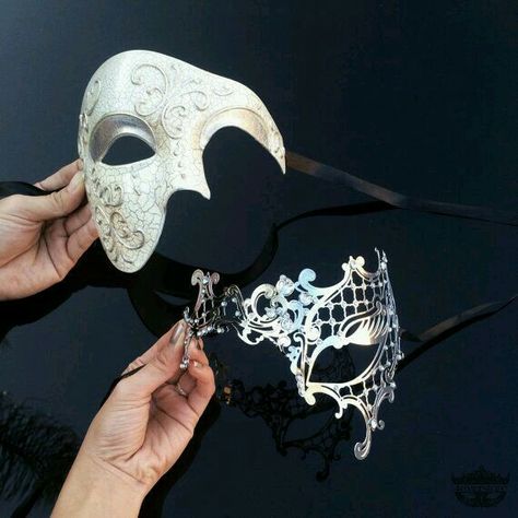 Phantom Masquerade, Phantom Mask, Couples Masquerade Masks, Makeup At Home, Masquerade Theme, Masquerade Wedding, Mask Masquerade, Masquerade Masks, Half Mask