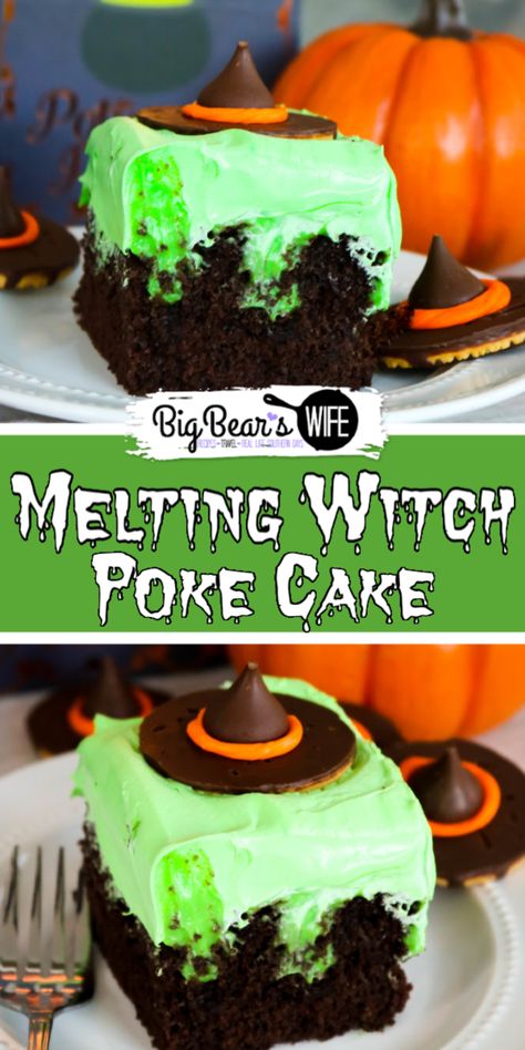 Halloween Poke Cake, Halloween Cake Ideas Easy, Plain Chicken Recipe, Witch Recipes, Halloween Deserts, Halloween Sleepover, Halloween Foods, Southern Desserts, Fun Halloween Food