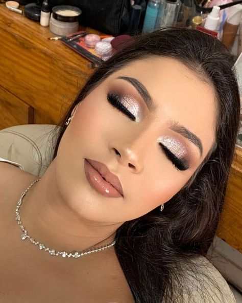 Sweet 16 Makeup, Quince Makeup, Quinceanera Makeup, Evening Eye Makeup, Silver Makeup, Glam Wedding Makeup, Prom Eye Makeup, Carnival Makeup, Eye Makeup Pictures