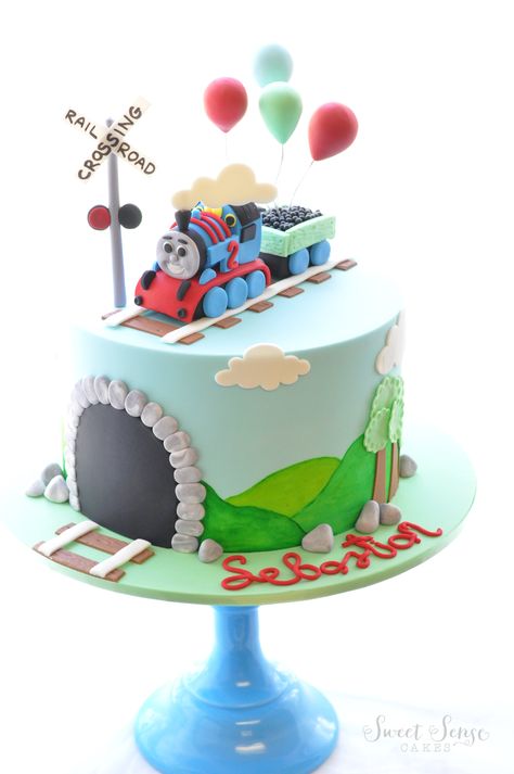 Thomas Engine Cake, Thomas Tank Engine Cake, Train Birthday Party Cake, Thomas Train Birthday Cake, Thomas And Friends Cake, Thomas Birthday Cakes, Thomas The Tank Engine Cake, Thomas Cake, Thomas Train Birthday