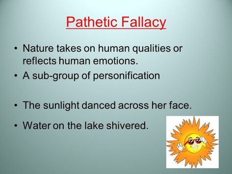 Pathetic Fallacy is an effective literacy tool. It is a type of personification which uses nature to reflect a character's emotions. #CreativeWriting #11plus #MondayMotivation Pathetic Fallacy, Literary Essay, Paper Writer, Essay Examples, Essay Topics, Human Emotions, Research Paper, Essay Writing, Monday Motivation