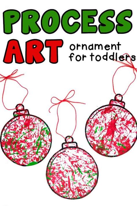 Process Art Ornament for Toddlers - I Can Teach My Child! Christmas Process Art, Christmas Art For Toddlers, Process Art For Toddlers, Toddler Ornaments, Art For Toddlers, December Lessons, Christmas Lesson, December Activities, December Crafts