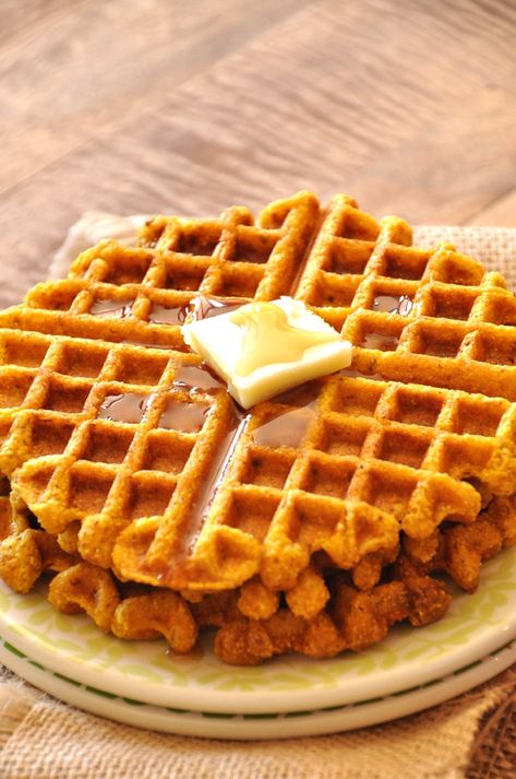 Pumpkin Pie Waffles, Cornbread Waffle, Cornbread Waffles, Pumpkin Cornbread, Vegan Cornbread, Corndog Recipe, Vegan Waffles, Vegan Pumpkin Pie, Minimalist Baker