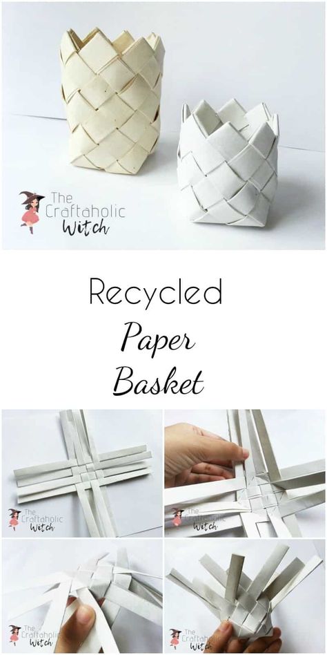 Paper Basket Weaving, Recycled Paper Crafts, Basket Weaving Diy, Basket Weaving Patterns, Folding Origami, Newspaper Basket, Basket Crafts, Paper Weaving, Newspaper Crafts