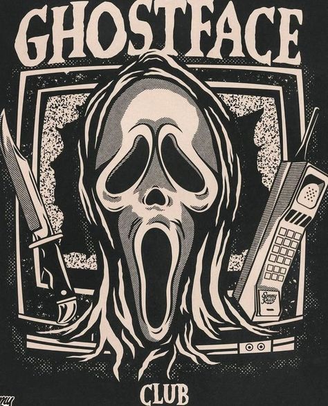 Horror Movie Poster Drawing, Ghost Face Full Body Drawing, Scream Rules, Horror Panels, Ghost Face Poster, Scream Fan Art, Ghostface Poster, Scream Vintage, Scream Poster