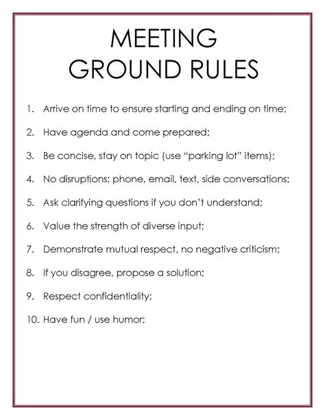 MyCoachKen: MEETINGS: Ground Rules Meeting Facilitation, Effective Meetings, Leadership Inspiration, Effective Leadership, Work Skills, Leadership Tips, Leadership Management, Work Tips, Business Leadership