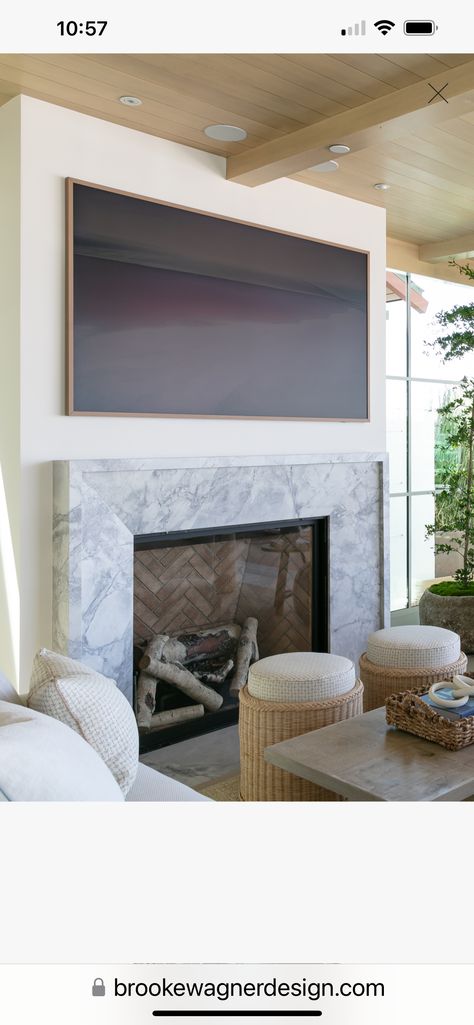 Tv Recessed In Wall Over Fireplace, Linear Fireplace With Tv Above Modern, Linear Fireplace With Tv Above, Living Room Wall Units, Ranch Remodel, Linear Fireplace, Wall Units, Inspiration Photos, Vent Hood