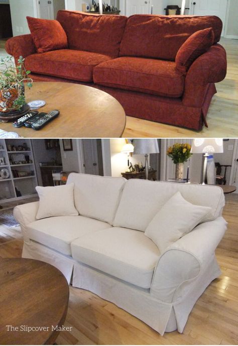 Budget-Friendly Denim Perfect for Slipcovers – The Slipcover Maker Sectional Sofa Slipcovers, Ikea Sofas, Latest Sofa Designs, Red Couch, Sofa Handmade, Slip Covers Couch, Diy Sofa, Leather Couch, Furniture Slipcovers