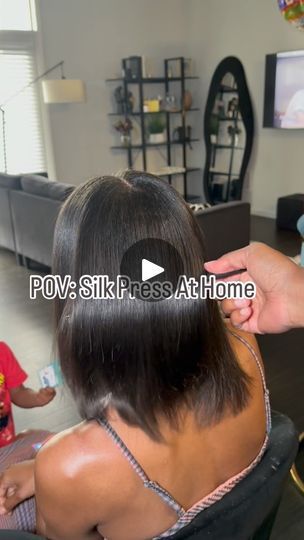 3.1K reactions · 47 shares | Here are products / tools you can use to do a silk press at home. Product build up and dandruff are very common and absolutely not a big deal, but you want to be sure you’re using the right products to cleanse the hair and scalp prior to doing a silk press. These aren’t the only products you can use, but I wanted to share good quality products that are typically easy to find to achieve a silk press at home. If you’re local to Indy, all of these products can be found at @indybeauty.in . #silkpress #diy #fyp | Metri Nunley-Lash | meechnicole · Original audio How To Do A Silk Press At Home, Silk Press Tutorial, Silk Press At Home, Flat Irons Best, Silk Press Natural Hair, Silk Press, Girl Short Hair, Dandruff, Flat Iron