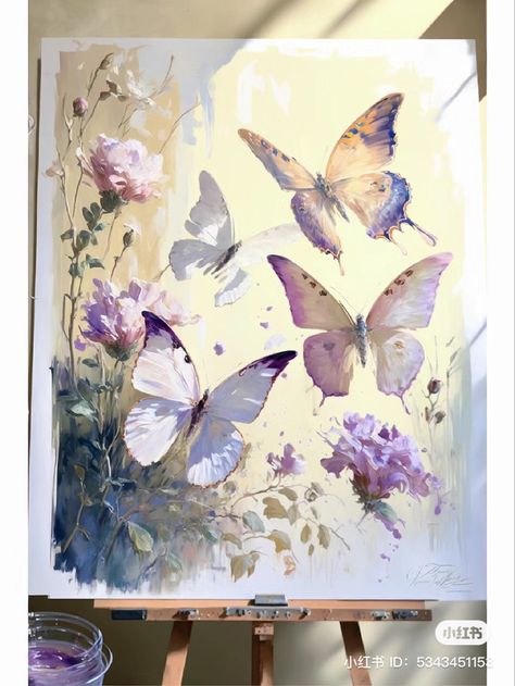 Pictures To Draw On Canvas, Draw On Canvas, Beach Canvas Painting, Paint For Beginners, Butterfly Watercolor Painting, Watercolour Butterfly, Easy Pictures, Beach Canvas Paintings, Easy Pictures To Draw