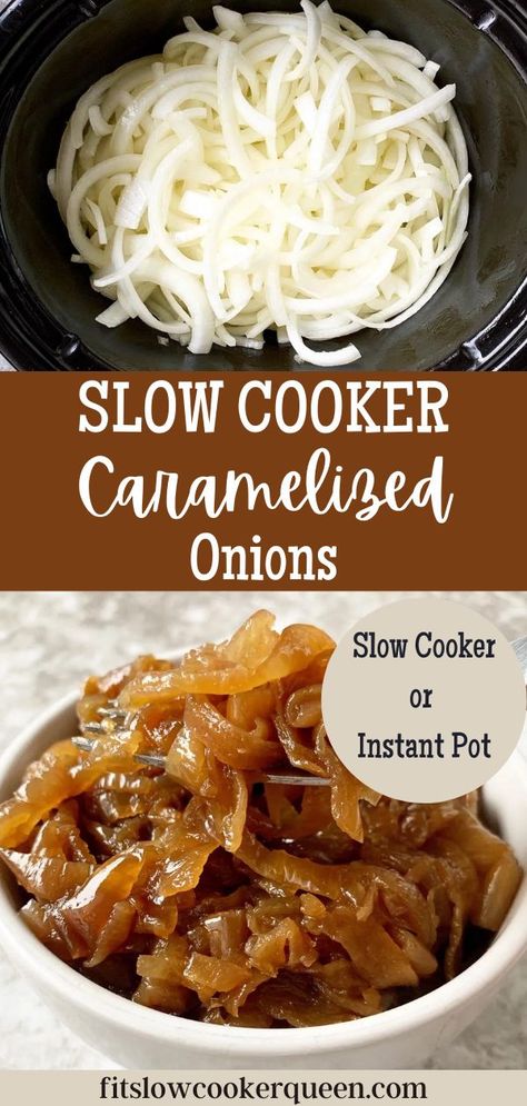 Make fuss-free caramelized onions in your slow cooker or Instant Pot. No more standing over a stove stirring onions! The main reason to make caramelized onions in your slow cooker or pressure cooker is because it’s so easy! Sky is the limit when it comes to using caramelized onions. Crockpot Carmelized Onions, Slow Cooker Carmelized Onions, Slow Cooker Caramelized Onions, Crockpot Dump Recipes, Caramelized Onions Recipe, Cooking Onions, Dinner Today, Crockpot Dishes, Electric Pressure Cooker