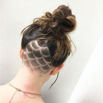 30 Awesome, Completely Hideable Undercut Designs for Secret Rebels Mermaid Undercut, Undercut Ideas, Undercut Design, Haircut Girl, Undercut Hair Designs, Undercut Haircut, Undercut Hairstyle, Spring Haircuts, Undercut Hairstyles Women