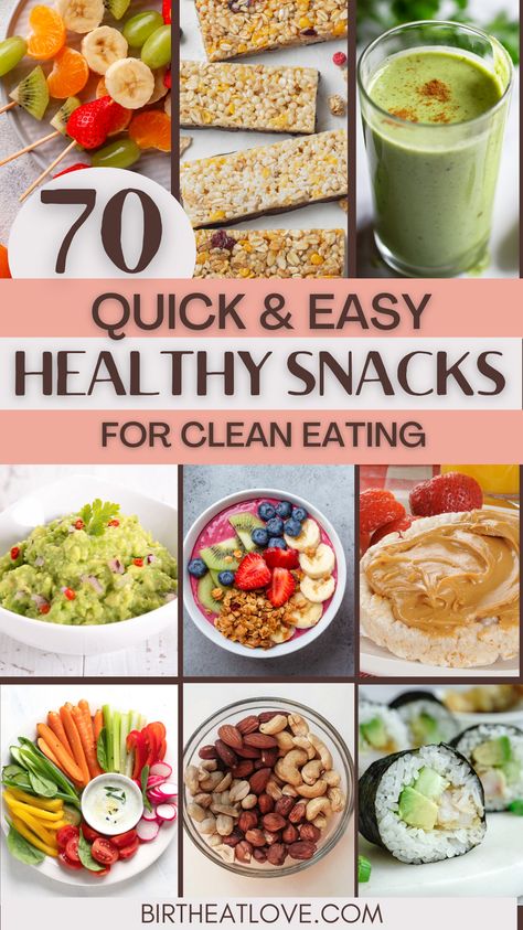 Healthy snacks that are quick and easy for kids, teens and adults! Great list of healthy snack ideas, healthy snack recipes and healthy snacks to buy. Check out the full list of quick and easy healthy snacks you need to try! Easy Lunch Ideas Healthy Clean Eating, Snack With Oats, Easy Snacks For Lunchboxes, Healthy Go To Snacks, Organic Food Ideas, Snack Prep Ideas Healthy, Super Healthy Snacks Clean Eating, Healthy Food For Beginners, While Food Snacks