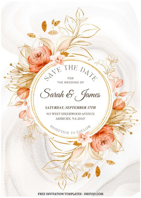 Awesome (Free Editable PDF) Rustic Glitter Gold & Floral Wedding Invitation Templates Our exquisite and classy gold floral wedding invitation templates are the epitome of elegance and romantic charm. These templates feature enchanting graphics of watercolor peony, rose, and poppy flowe... Gold Flowers Wedding Invitation, Elegant Wedding Invitations Classy, Floral Invitations Template Zazzle, Floral Background Invitation Template, Blank Floral Invitation Card, Peony Invitation, Watercolor Peony, Watercolor Peonies, Peony Rose