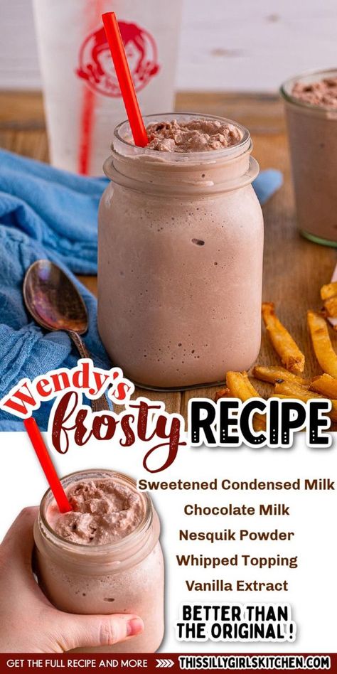 Wendy's frosty Wendys Recipe, Wendy's Frosty Recipe, Homemade Frosty, Copycat Wendy's Frosty Recipe, Wendys Frosty Recipe, Wendy's Frosty, Wendys Frosty, Chocolate Frosty, Frosty Recipe