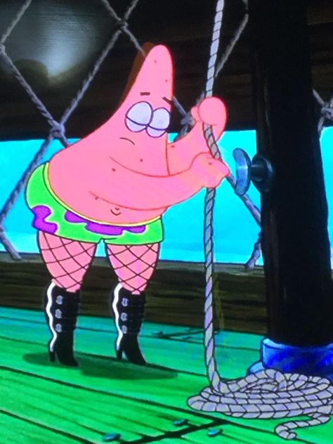 Patrick Star Reaction Pics, Patrick With Fishnets, Yassified Patrick, Silly Spongebob, Patrick Meme, Funny Patrick, Spongebob Characters, Patrick Starr, Goofy Goober