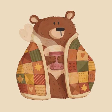 Bear Sticker, Brown Bear, Honey, Teddy Bear, Coffee